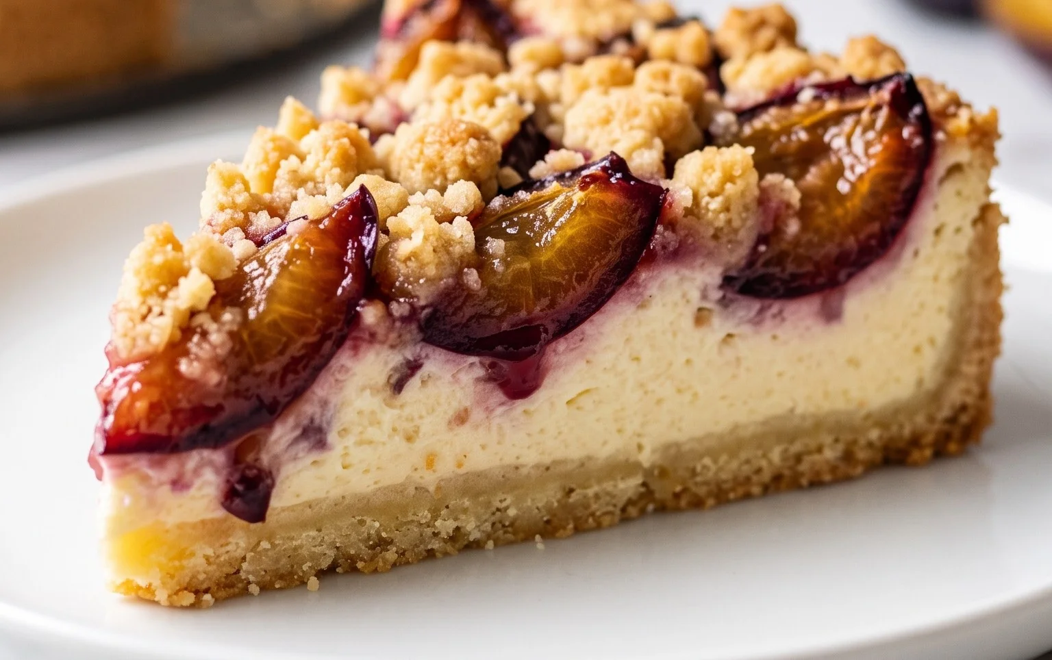 Zwetschgen-Käsekuchen - mit Mürbeteigboden & Streusel