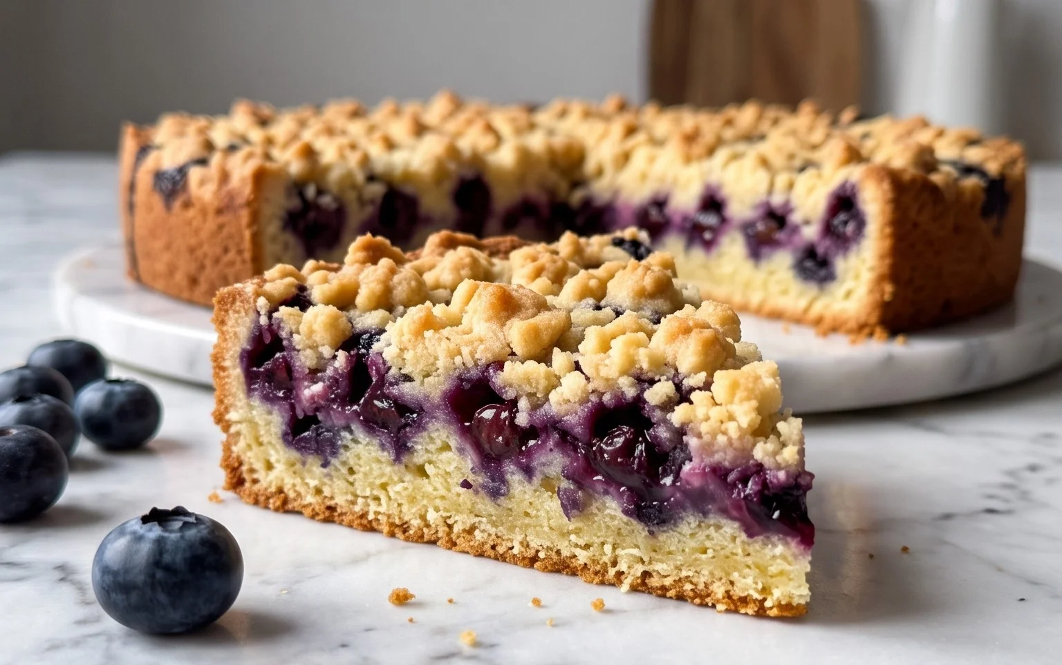 Saftiger Heidelbeerkuchen mit Streusel | Einfaches Rezept