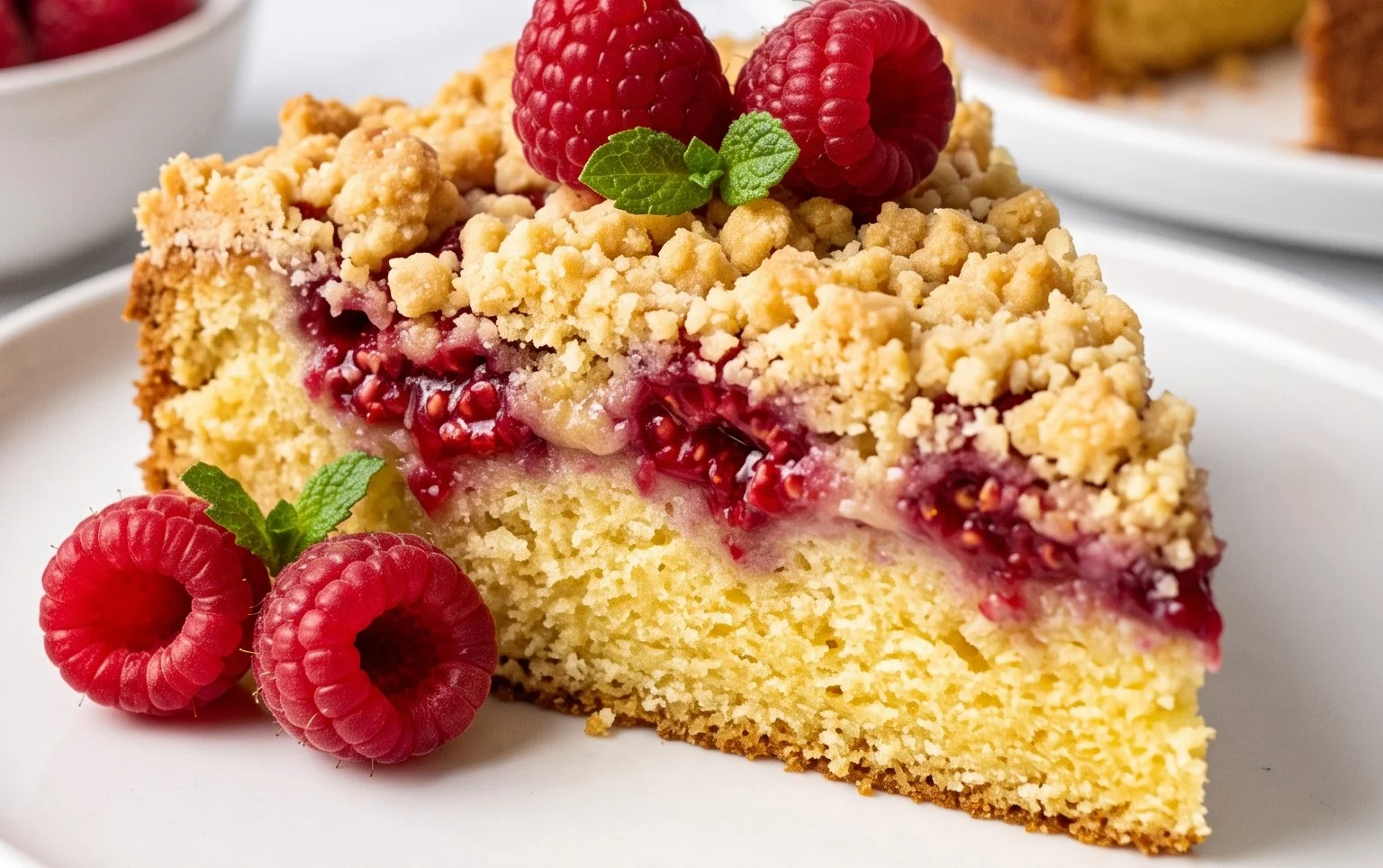 Zitrone-Himbeer-Streuselkuchen: Frisch und fruchtiges Knusperglück