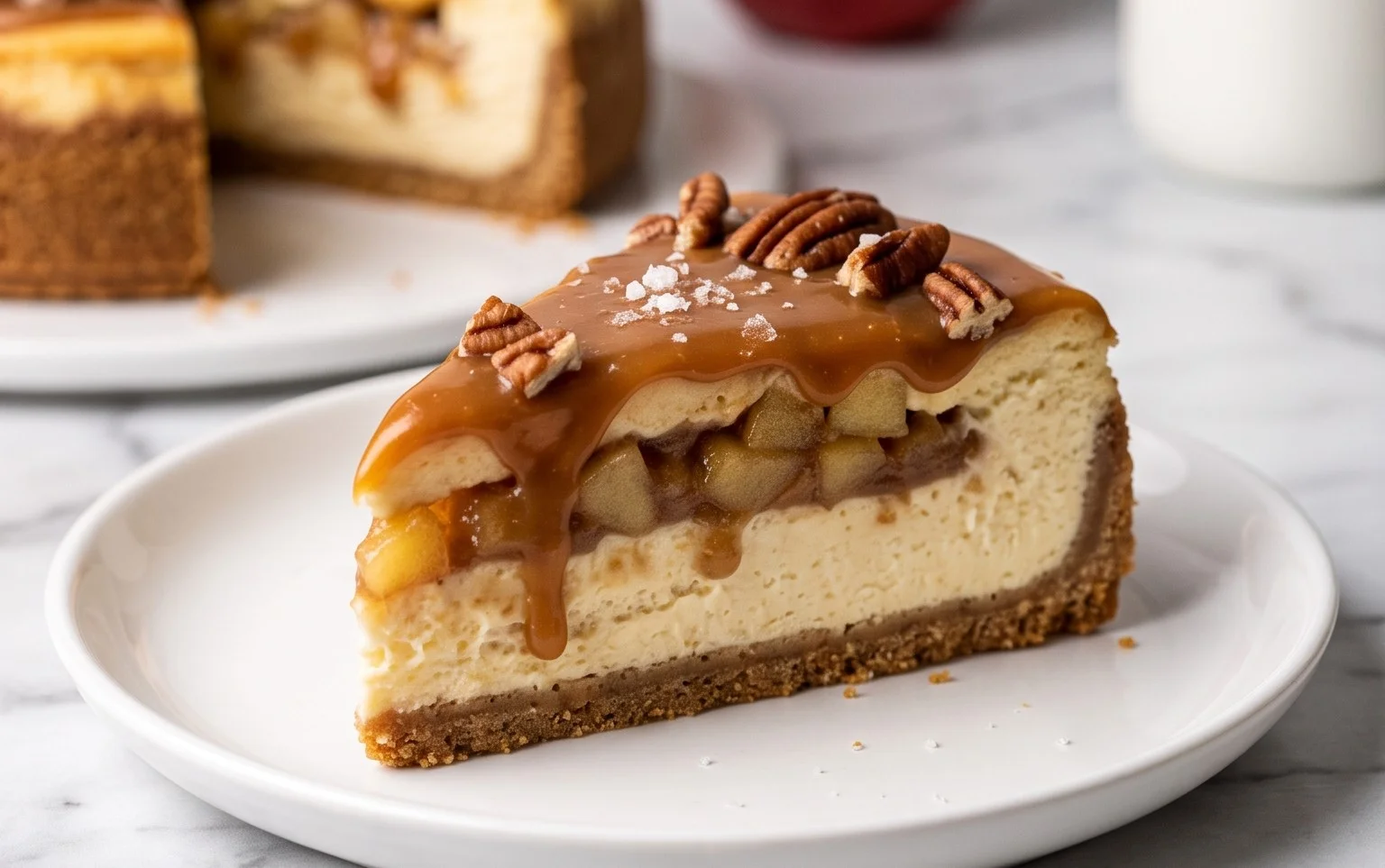 Karamell-Apfel-Käsekuchen: Herbstlicher Traum mit Apfel & Karamell