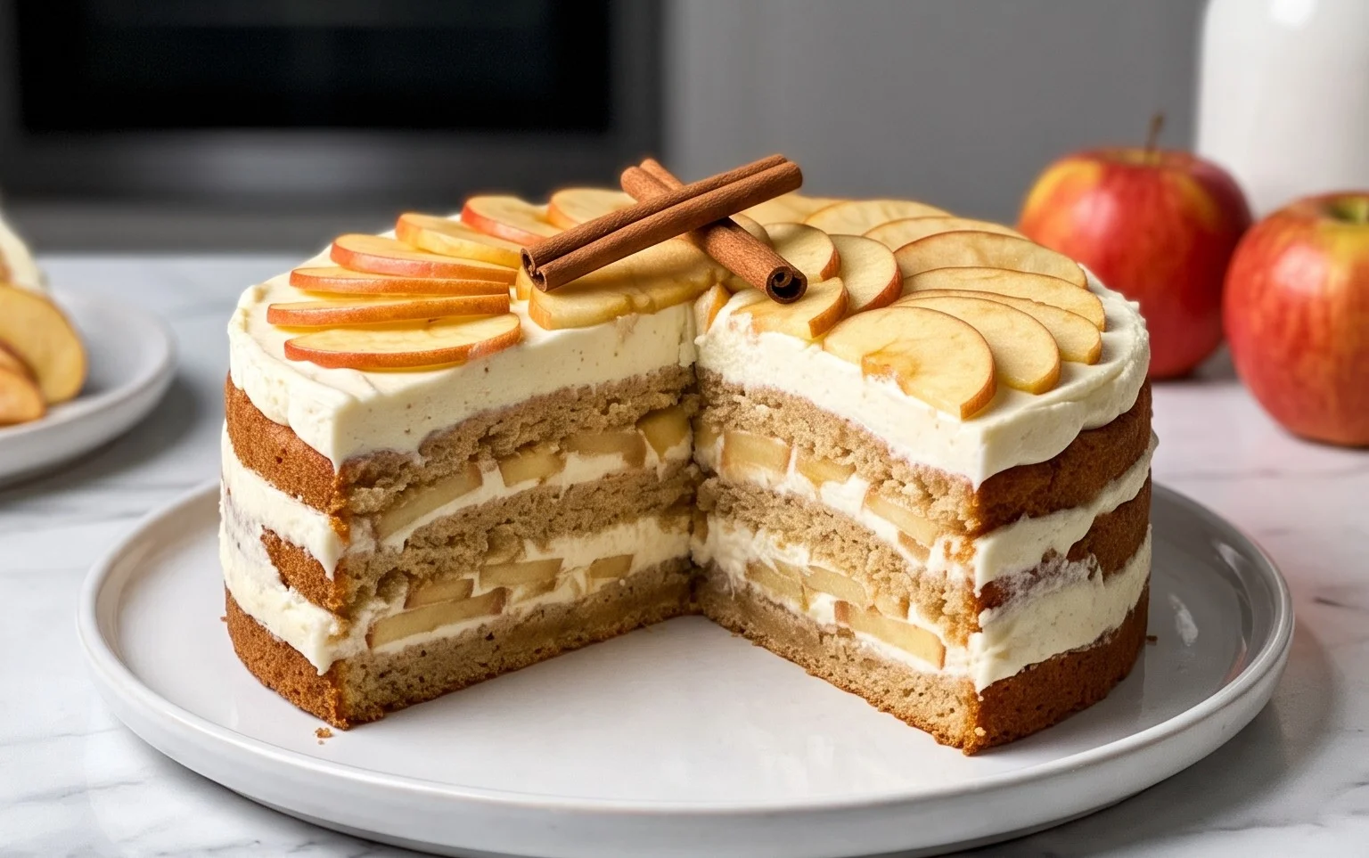 Apfel-Sahne-Torte: Himmlisch einfach & lecker!
