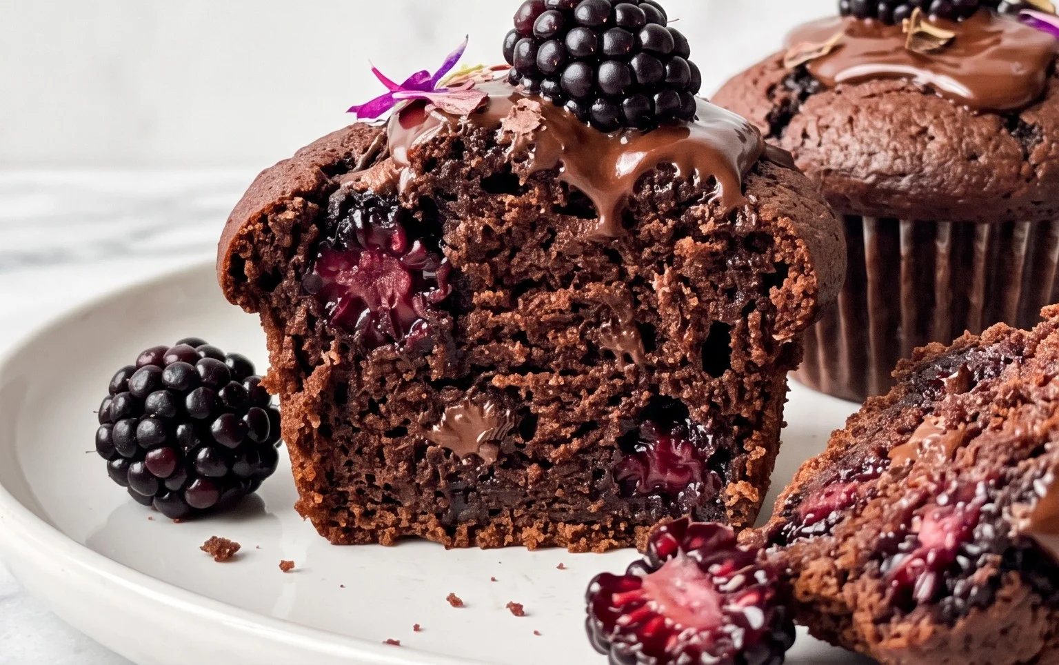 Brombeer Schokoladen Muffins